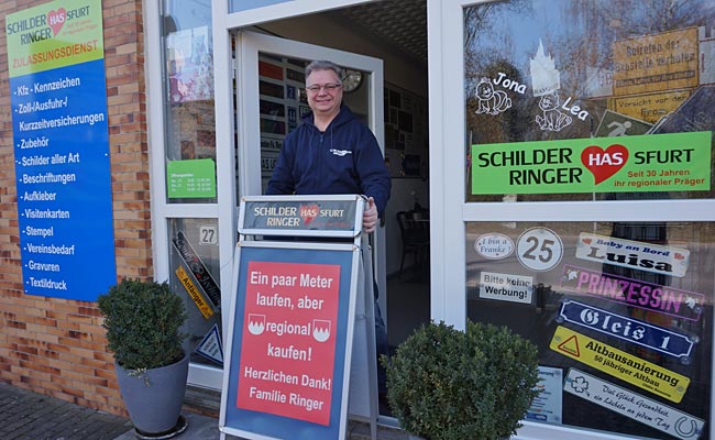 Das Geschäft von Schilder Ringer in Haßfurt Das Geschäft von Schilder Ringer in Haßfurt